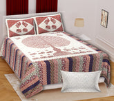 Rajasthani Folk Art Cotton Double Bedsheet - Tree & Birds